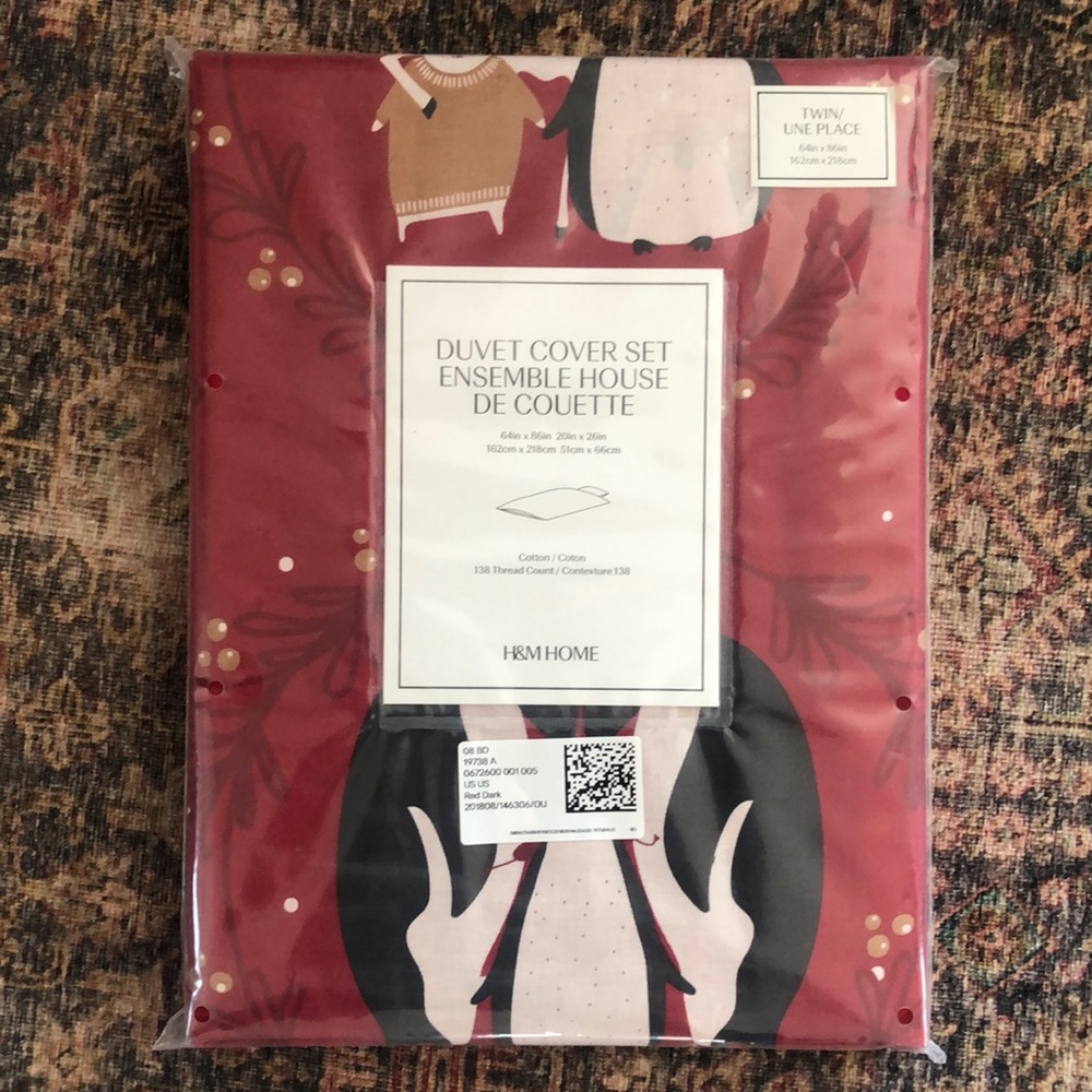 Christmas print duvet cover and pillowcase by H&M